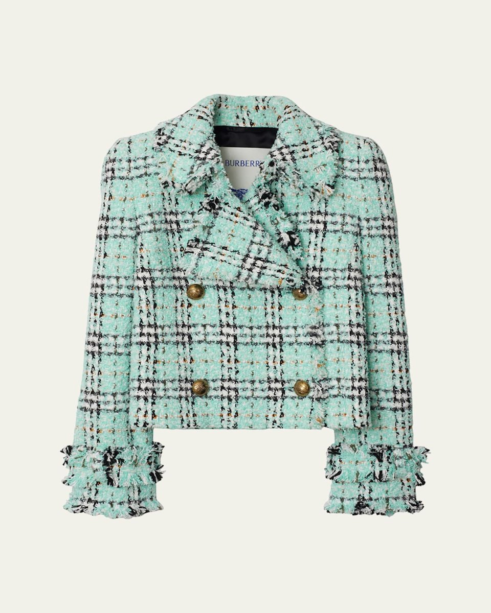 Tweed Check Double-Breasted Jacket